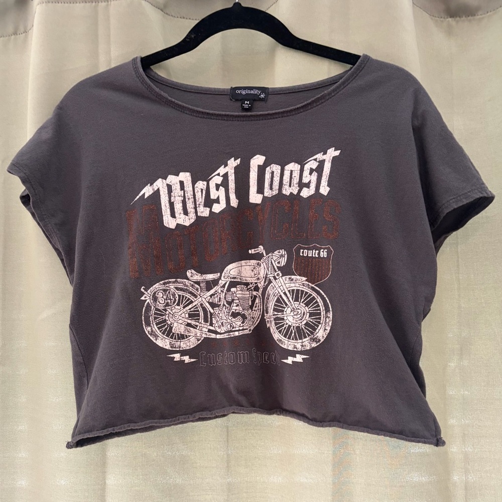 Originality West Coast Graphic Crop Top - Gray